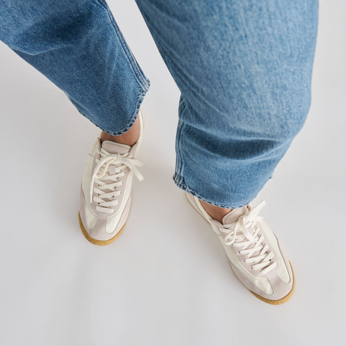 Dolce Vita Sariya White Nylon Sneakers