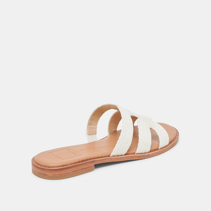 Dolce Vita EMON WIDE SANDALS WHITE RAFFIA