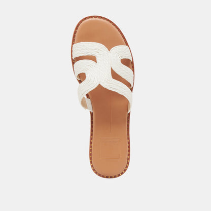 Dolce Vita EMON WIDE SANDALS WHITE RAFFIA