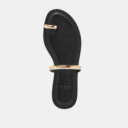 Dolce Vita WINK WIDE SANDALS BLACK LEATHER