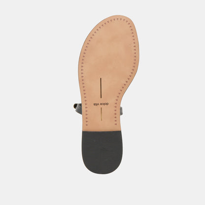 Dolce Vita WINK WIDE SANDALS BLACK LEATHER