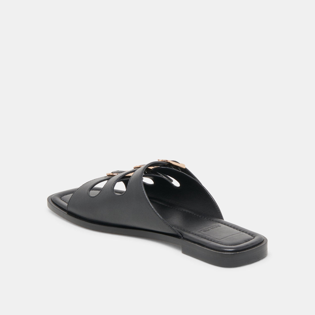 Dolce Vita Fin Black Leather Sandals