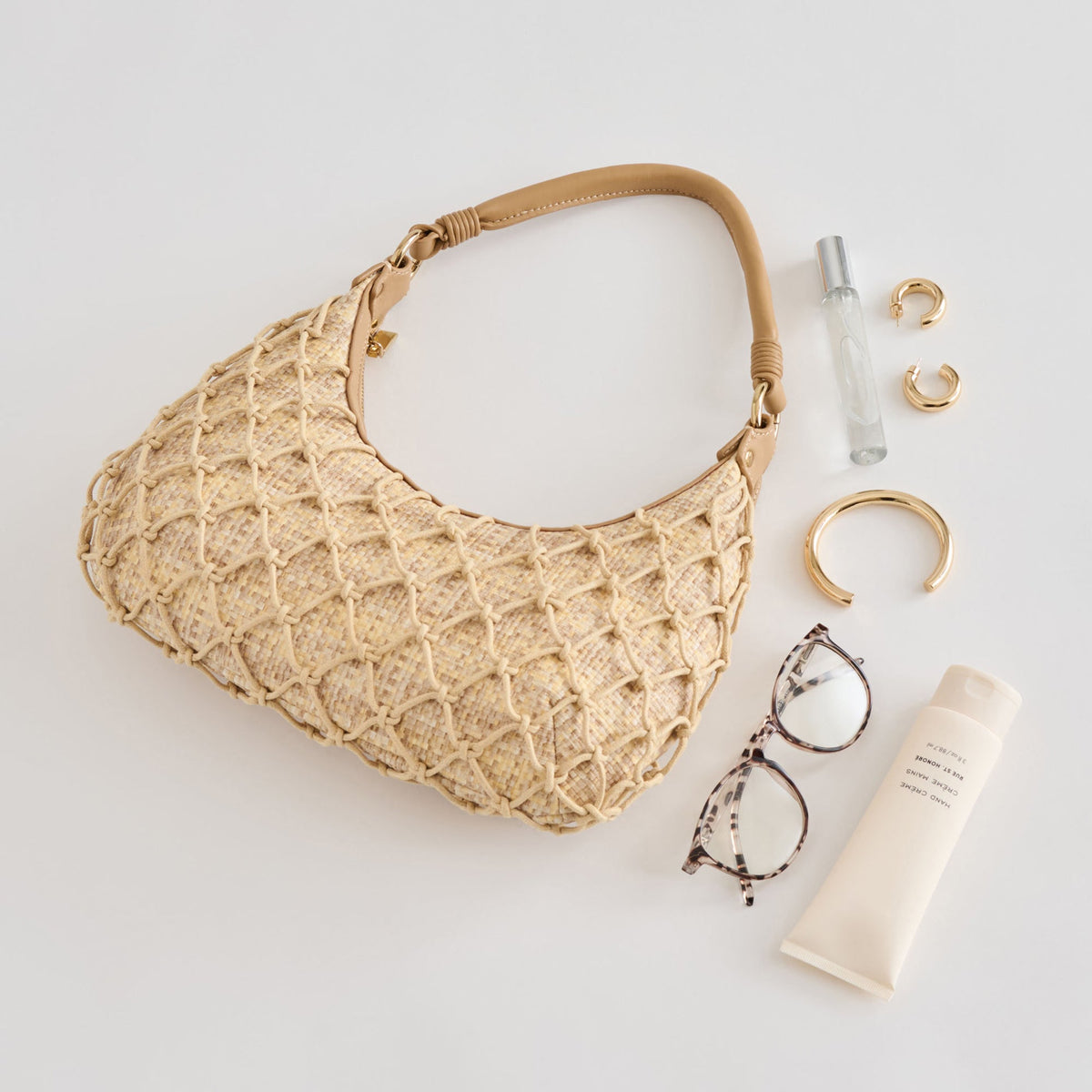 Dolce Vita POSITANO SHOULDER BAG NATURAL RAFFIA