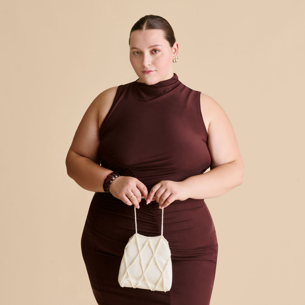 Dolce Vita Serilda Ivory Satin Handbag