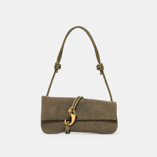 Dolce Vita Alice Olive Suede Shoulder Bag