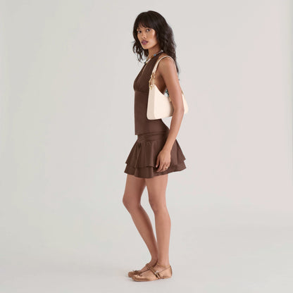 Dolce Vita Prya Creme Leather Shoulder Bag