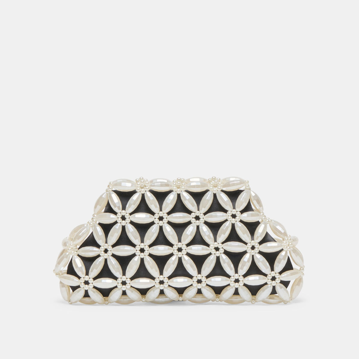 Dolce Vita Marlow Black Satin Pearl Clutch