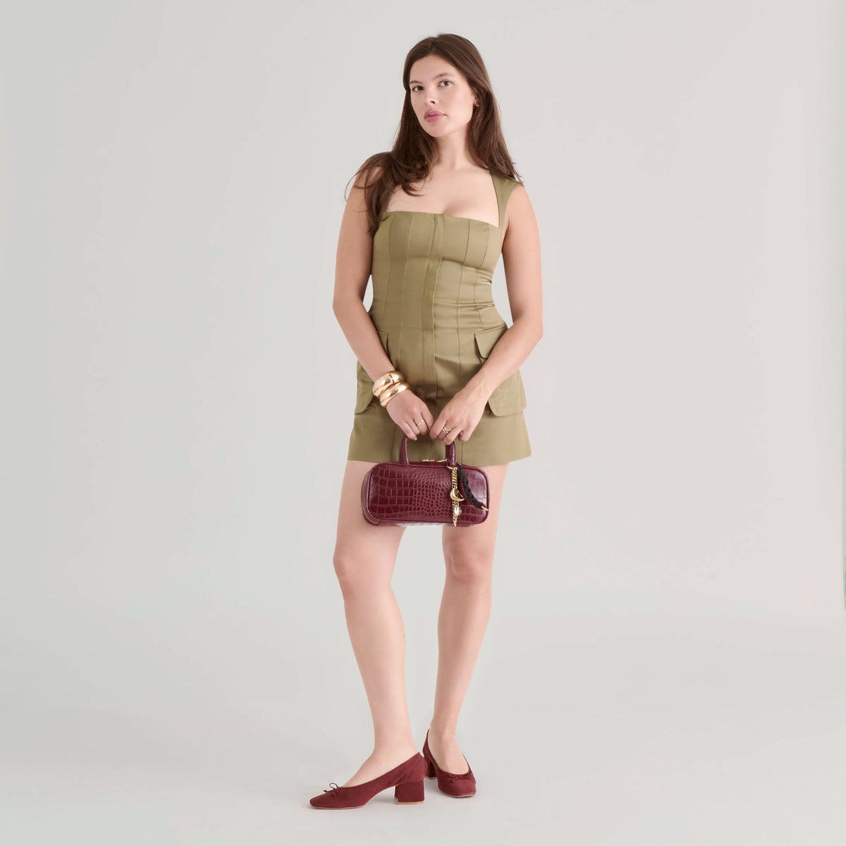 Dolce Vita Flyn Burgundy Croco Stella Handbag