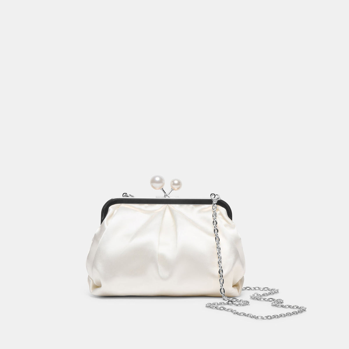 Dolce Vita Kendall White Satin Clutch