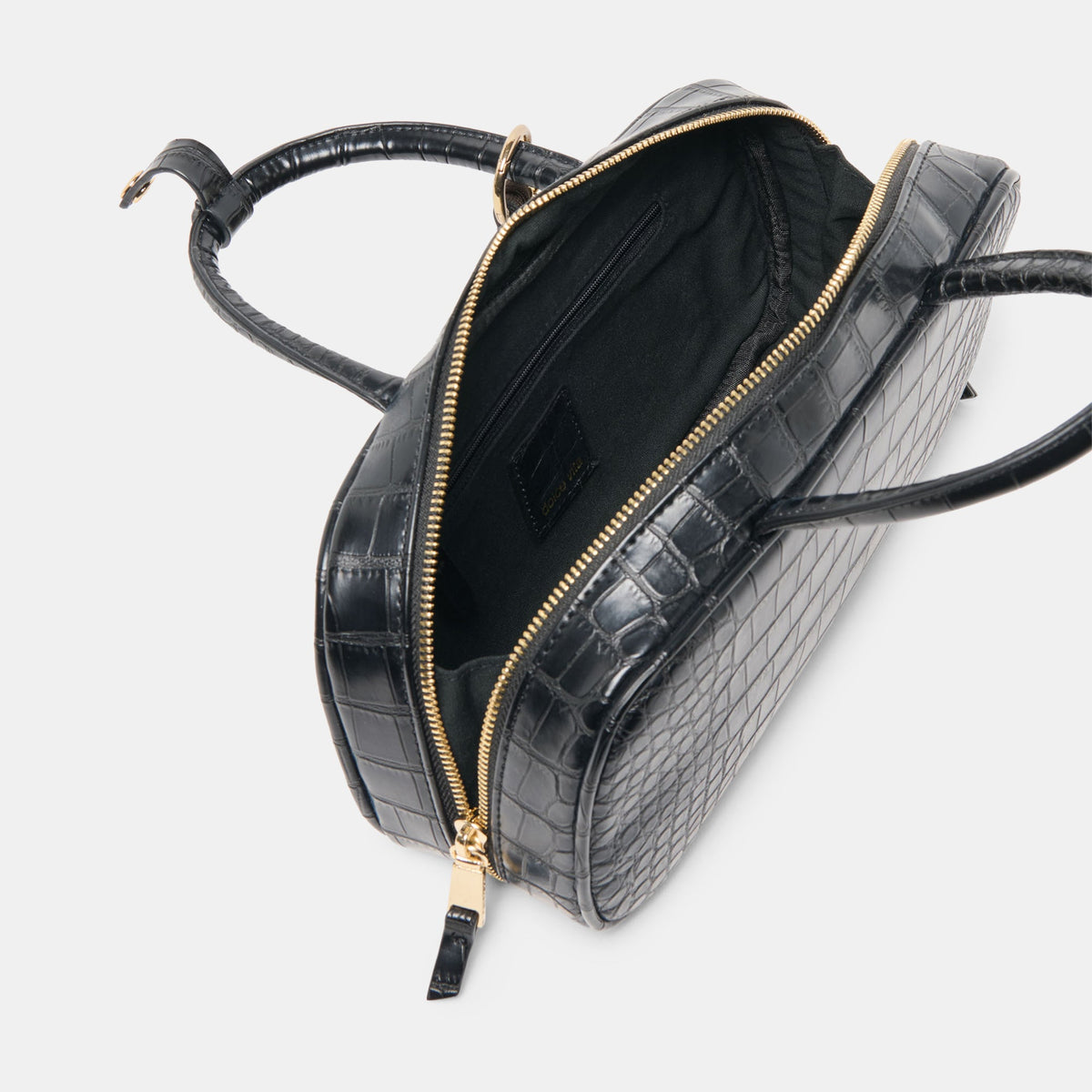 Dolce Vita Flyn Black Croco Stella Handbag