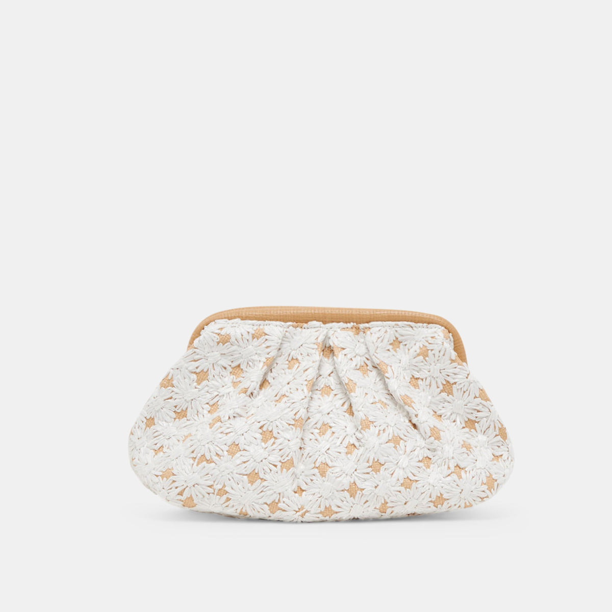 Dolce Vita FIORE CLUTCH EMBROIDERED NATURAL RAFFIA