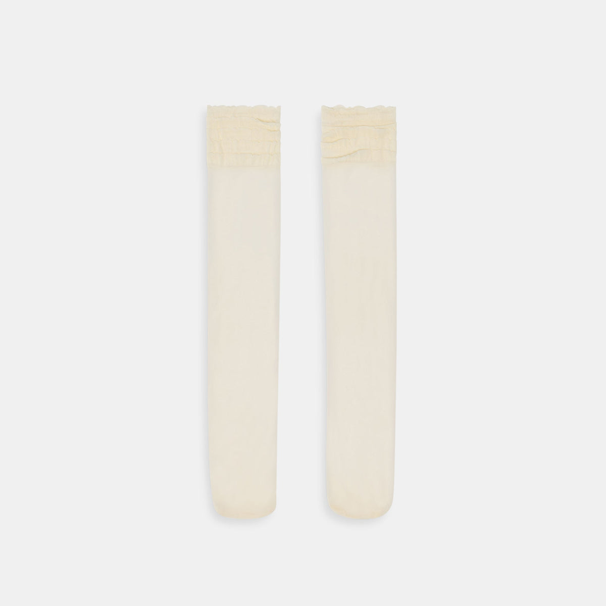 Dolce Vita Ruffle Ivory Sheer Knee High Socks