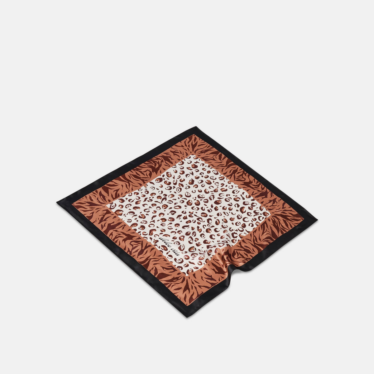 Dolce Vita Animal Print Brown Multi Silk Scarf
